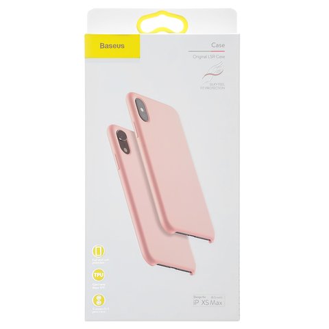 Чехол Baseus для iPhone XS Max, розовый, Silk Touch, пластик, #WIAPIPH65-ASL04 Превью 1