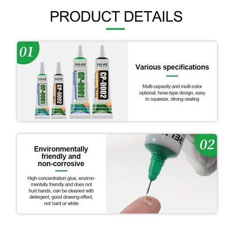 Sealant Glue RELIFE CP-0001, (for gluing back covers, for display frames, 15 ml, transparent) Preview 5