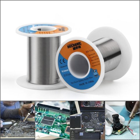 Припой Mechanic HX-T100, Sn 63% , Pb 37%, флюс 1-3%, 1,2 мм, 200 г Превью 3