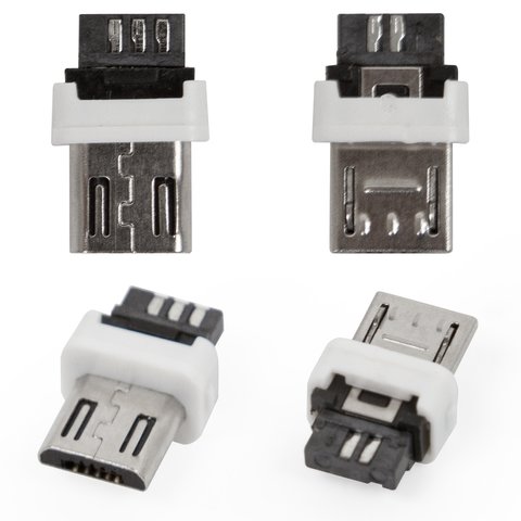 Conector micro USB, 5 pin, Macho, desarmable, blanco Vista previa  1