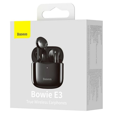 Auricular Baseus Bowie E3, inalámbrica, negra, con funda de carga, con cable USB Tipo-C, #NGTW080001 Vista previa  2