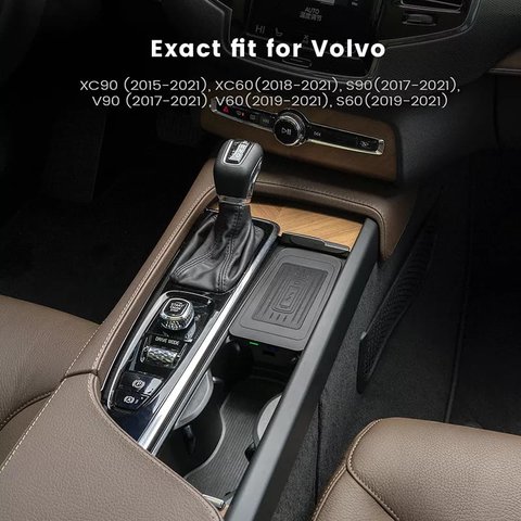 Безпровідна зарядка QI для Volvo S90/V90 2017-2021, Volvo V60/S60 2019-2021, Volvo XC60 2018-2021 р.в. Прев'ю 2