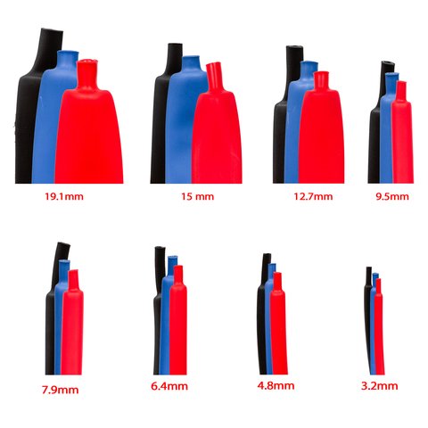 Термозбіжна трубка, 1 м, 15 мм, синя, з клеєм Прев'ю 1