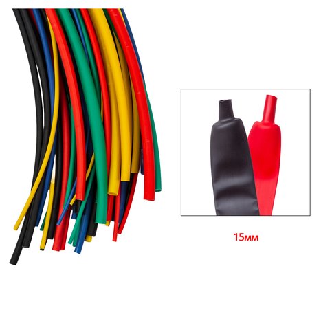 Термозбіжна трубка, 1 м, 15 мм, червона Прев'ю 1