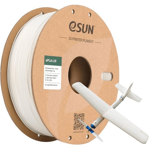 Филамент для 3D-принтера eSUN PLA-LW White, 1 кг Превью 3